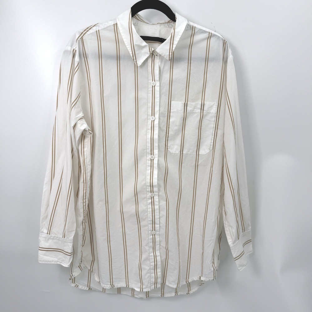 Jenni Kayne The Boyfriend Shirt Women M Oversized Preppy Minimalist Coastal